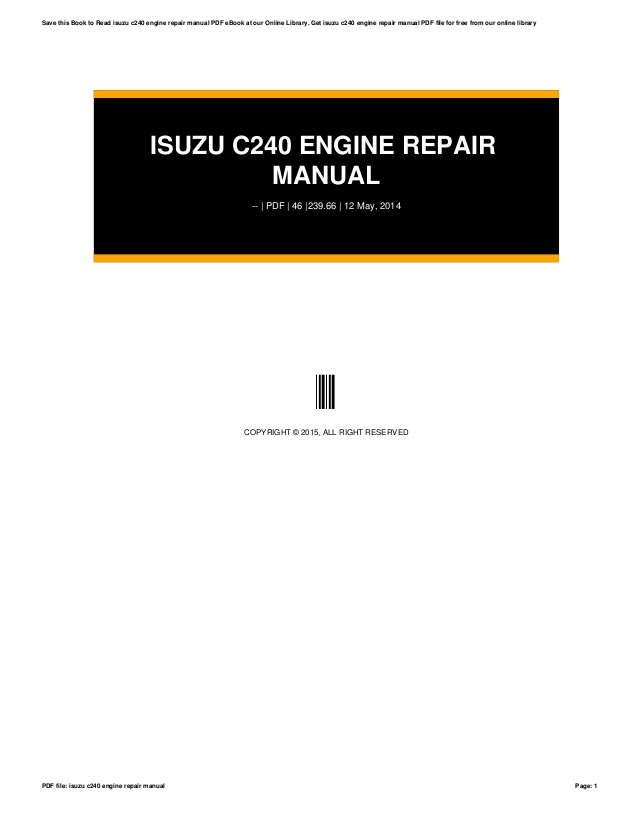 Isuzu c240 engine
